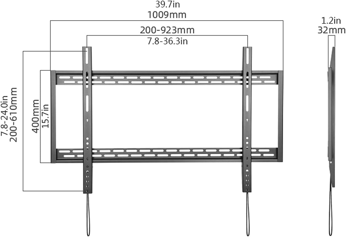 Universal TV Stand TV Stand Base Heavy Duty Wall-Mounted TV Bracket Low Profile Fixed Wall TV Bracket 60'-100' Large Screen TV Holder, Max 900x600mm Holds Up to 220lbs Tv Stand Mo