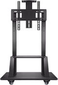 Universal Rolling Tv Stand with Wheels - Mobile Floor Tv Cart for 32'-80' Plasma & Flat Screen Tvs - Adjustable Height Sturdy Base Easy Mobility