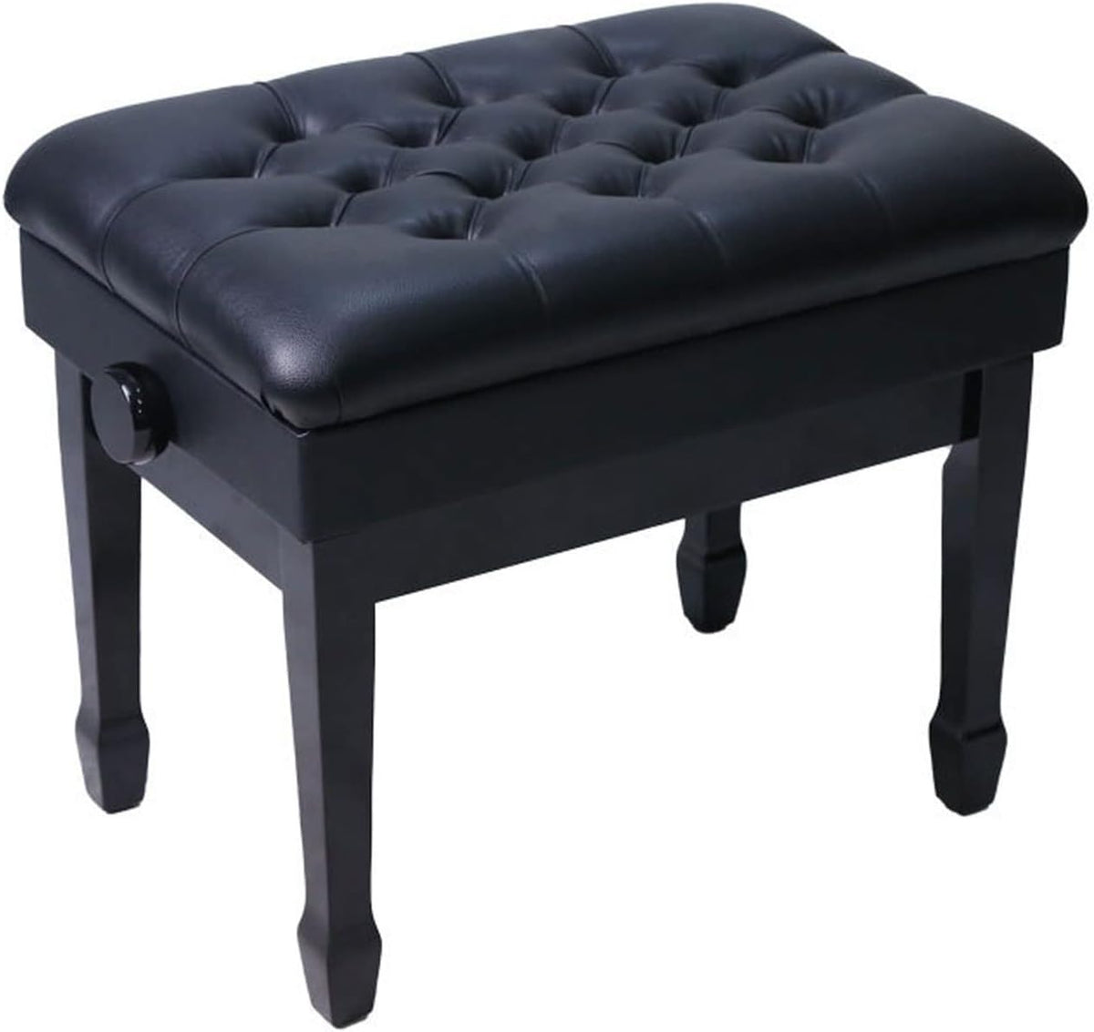 Wooden Piano Bench,Adjustable Height Keyboard Bench,Padded Piano Bench, Vanity Stool,Black