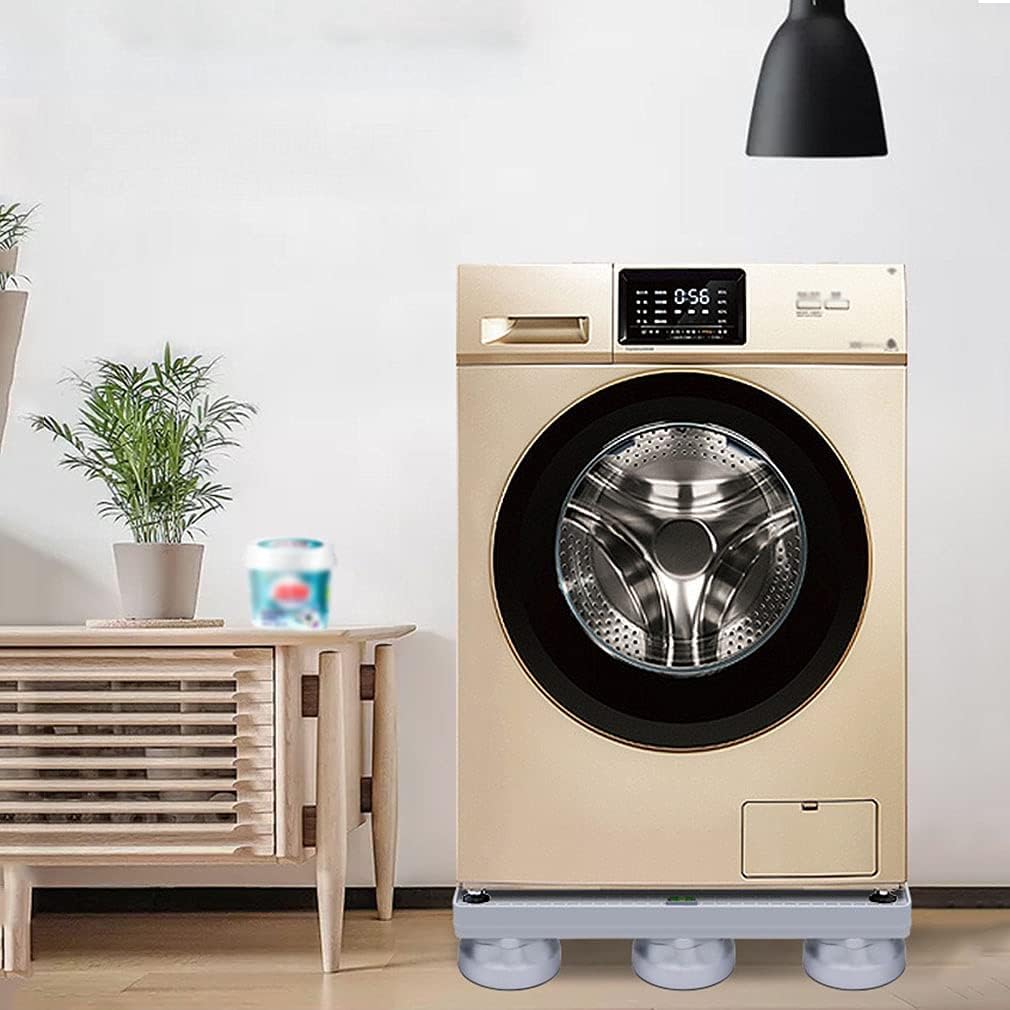 Adjustable Washing Machine Base Heavy Duty Washing Machine Base with Wheels Universal Mobile Base Fridge Stand Locking Swivel Wheels Dryer Stent Appliance Stand 45-65cm Washer