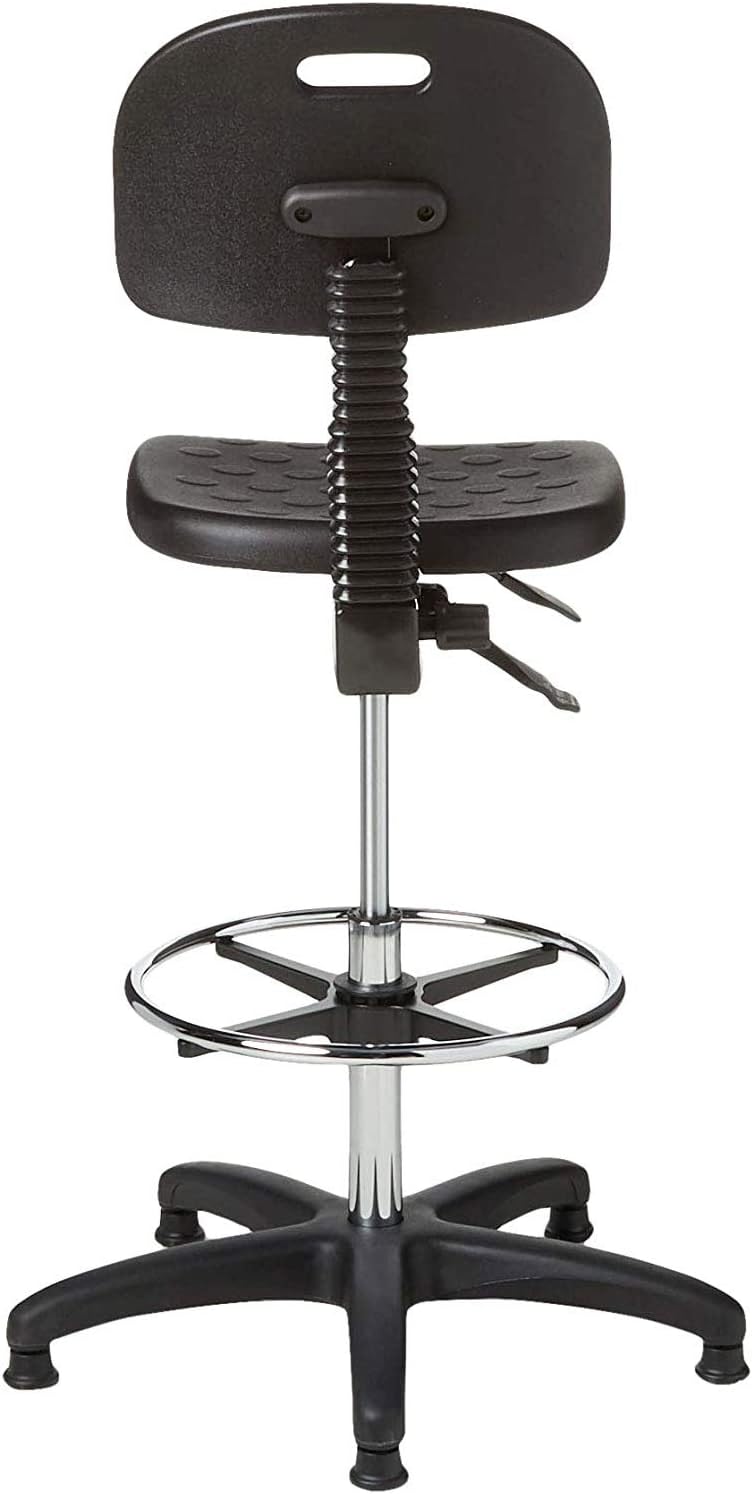 Safco Products 6912 Soft Tough Extended Height Deluxe Workbench Chair, Black