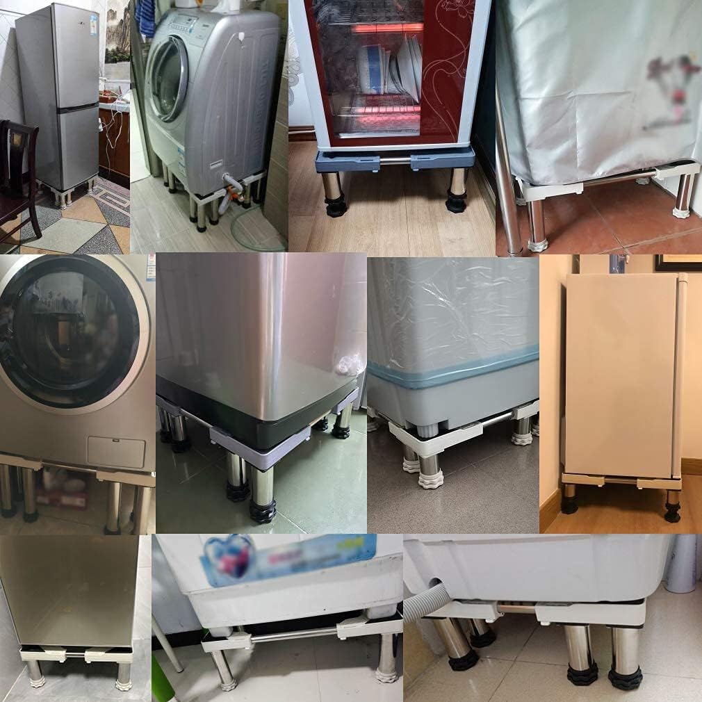 Adjustable Washing Machine Base Stand Height 14-17cm Universal with 4/8/12 Legs Adjustable Fridge Stand Length/Width 45-65cm Dishwasher Base Durable for Vertical Air C (12legs
