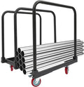 Heavy-Duty 3 Pole Panel Cart, 200 lbs Capacity Folding Table Truck with 4 Swivel Wheels (2 Locking), Industrial Utility Cart for Plywood, Lumber, Mattress Moving