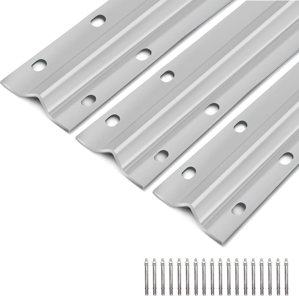 24ft V-Track for Sliding Gates, Galvanized Steel Heavy-Duty Inverted V-Groove Track with Hammer Drive Anchors, Durable & Rust-Resistant Rolling Gate Rail for Driveways Systems (8ft 3pcs)