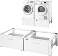 VEVOR Laundry Pedestal, 14 in Height, Washer and Dryer Pedestals with Drawer, 700 lbs Weight Load Capacity, Non-Slip Feet, Heavy-duty Steel Washing Machine Stand Universal Fit, White, 2 Pack
