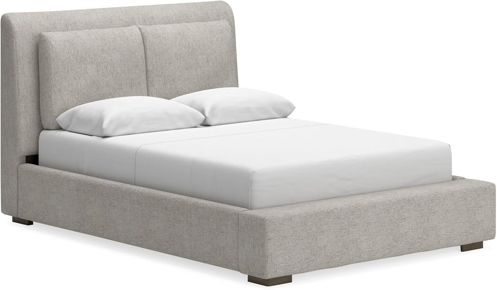 Signature Design by Ashley Cabalynn Casual Queen Upholstered Bed, Foundation or Box Spring Needed, Beige