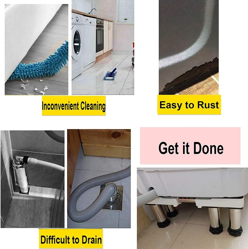 Adjustable Washing Machine Base Stand Height 14-17cm Universal with 4/8/12 Legs Adjustable Fridge Stand Length/Width 45-65cm Dishwasher Base Durable for Vertical Air C (12legs