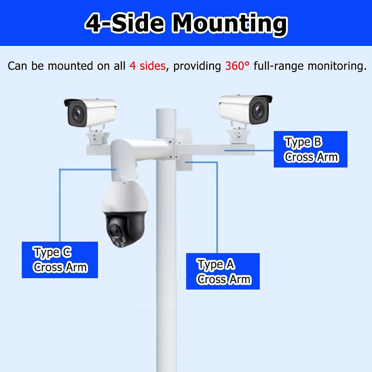 Mobile Security Camera Pole with 4 Casters，4m Extra-Long Universal CCTV Pole All-Weather Surveillance Pole Weatherproof Rustproof Easy to Assemble(Light Coffee,8 1/5 ft (2.5m) Pole)