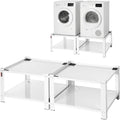 VEVOR Laundry Pedestal, 16.1 in Height, 27.5 x 27.5 in Washer and Dryer Pedestals with Storage Shelf, 700 lbs Load Capacity, Non-Slip Feet, Washing Machine Stand Universal Fit, White, 2 Pack