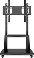 Heavy Duty Universal Floor TV Stand - Mobile TV Cart with Locking Wheels, for 32 to 75 Inch LCD Led Plasma Flat Panel Screen, Black Beautiful Scenery