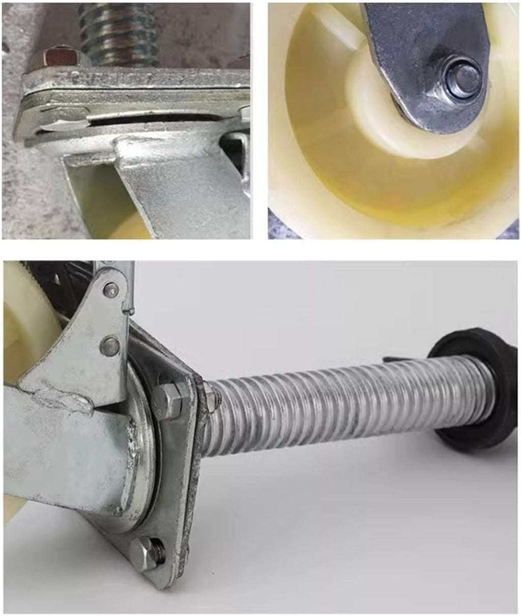 Universal 8inch Scaffolding Casters with BrakeHeavyDuty Mobile Frame Wheels & Adjustable Base for Easy Maneuverability and Stability