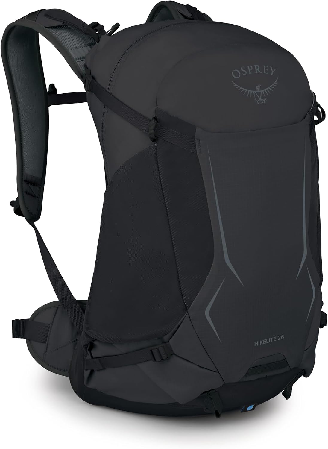 Osprey Hikelite 26L Durable Hiking Backpack - Travel Daypack with Rain Cover for Men and Women, Raven Black