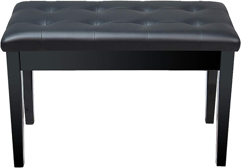 Vanity Bench,Leather Piano Bench Double Wooden Piano Stool Keyboard Bench with Storage CompartmentSturdy Wooden Legs Soft Pu Leather Cushion (Black)，Black