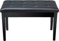 Vanity Bench,Leather Piano Bench Double Wooden Piano Stool Keyboard Bench with Storage CompartmentSturdy Wooden Legs Soft Pu Leather Cushion (Black)，Black