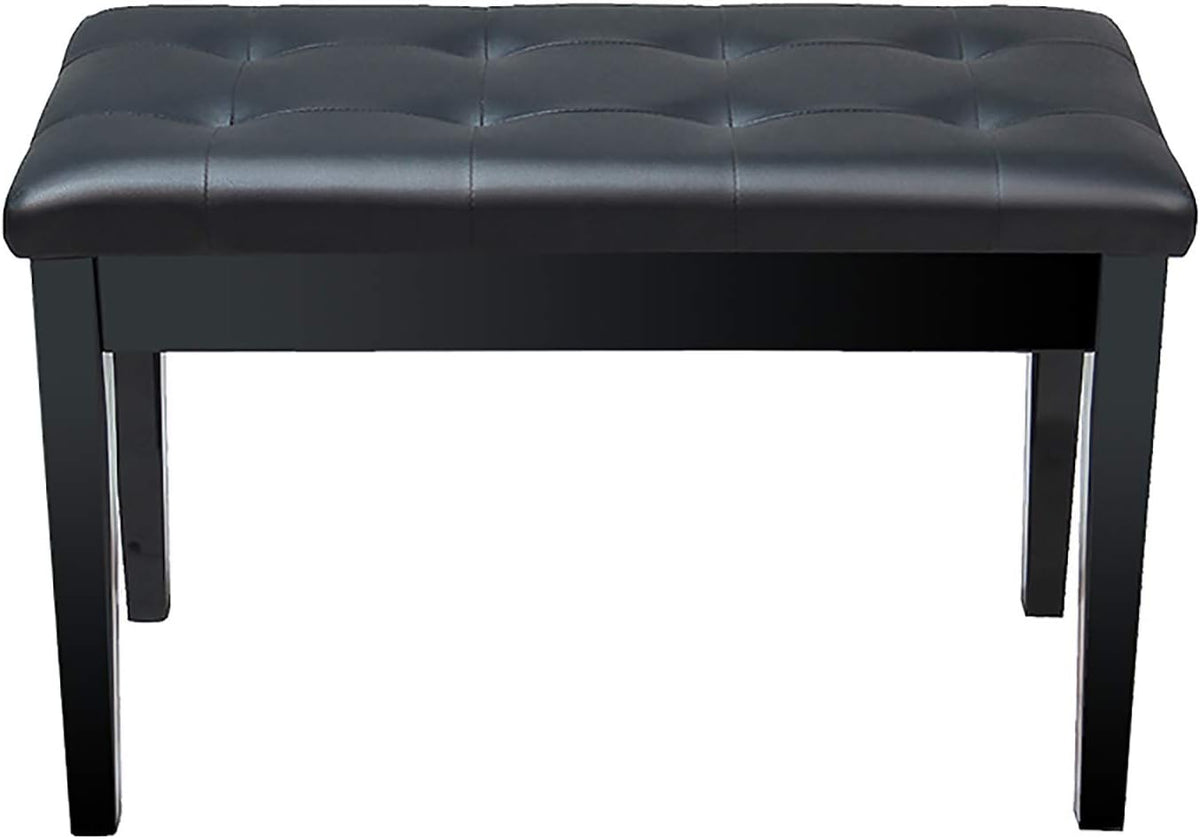 Vanity Bench,Leather Piano Bench Double Wooden Piano Stool Keyboard Bench with Storage CompartmentSturdy Wooden Legs Soft Pu Leather Cushion (Black)，Black