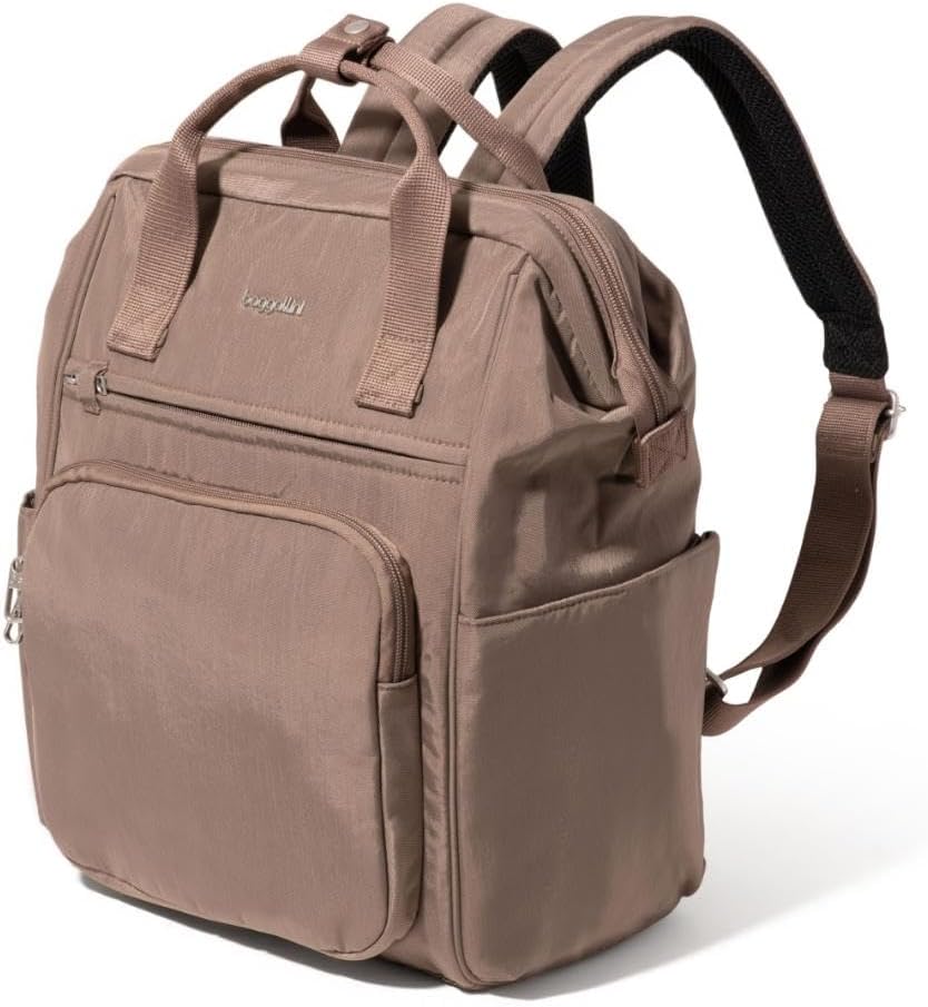 Baggallini Securtex Anti-Theft Windsor Backpack for Travel, Work & College, RFID & Locking Zipper, Up to 16' Laptop