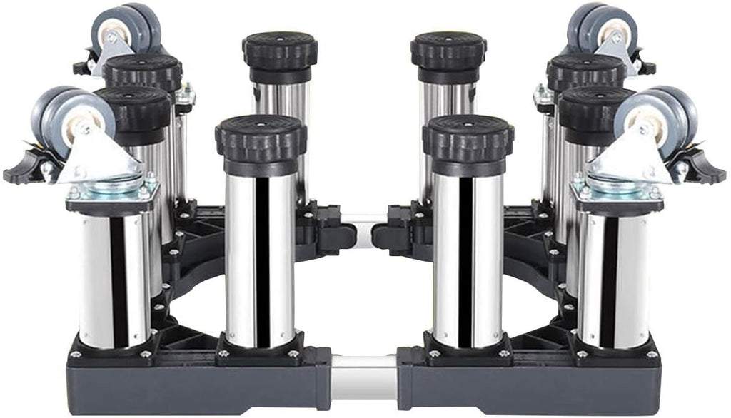 Adjustable Washing Machine Base Heavy Duty Washing Machine Base with Wheels Multifunctional Mobile Base Stand Fridges zers Trolley Universal Dryer Base Bracket 45-65cm MOV