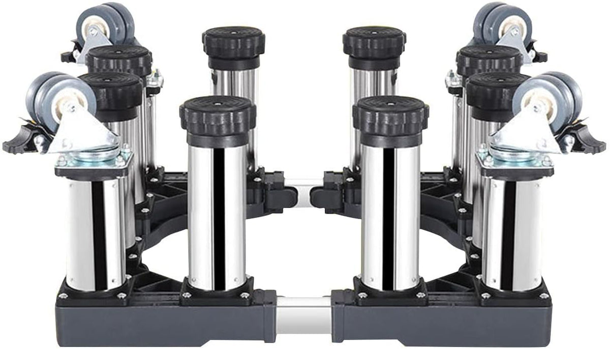 Adjustable Washing Machine Base Heavy Duty Washing Machine Base with Wheels Multifunctional Mobile Base Stand Fridges zers Trolley Universal Dryer Base Bracket 45-65cm MOV