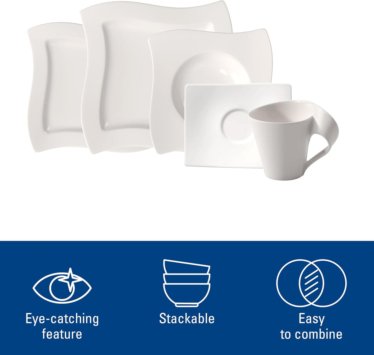 Villeroy & Boch NewWave 30-Piece Basic Dinnerware Set, White