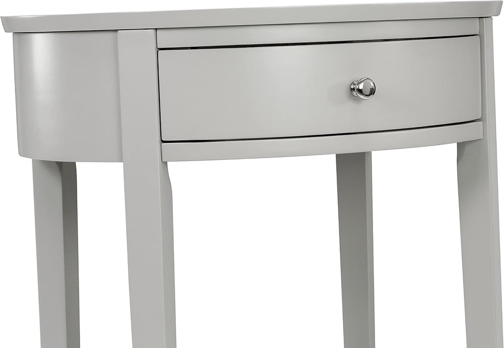 East West Furniture NL19K-1HI14 2 Piece Bedroom Set - King Size Button Tufted Bed - Linen white Velvet Fabric Upholstered Headboard and an Urban Gray Finish Nightstand