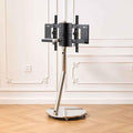 Floor-Standing TV Stand, Mobile On Wheels, Universal Stainless Steel, Portable Floor Holds, for 40-70 Inch LED Flat Screen, Up to 45kg