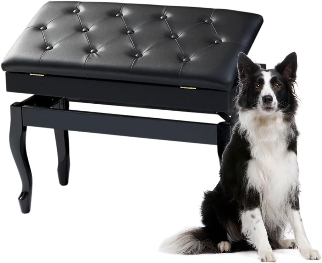 Piano Bench Piano Bench with Storage Piano Accessories Piano Bench Adjustable Height Vanity Stool Piano Bench Black Length 72cm*Width 34cm