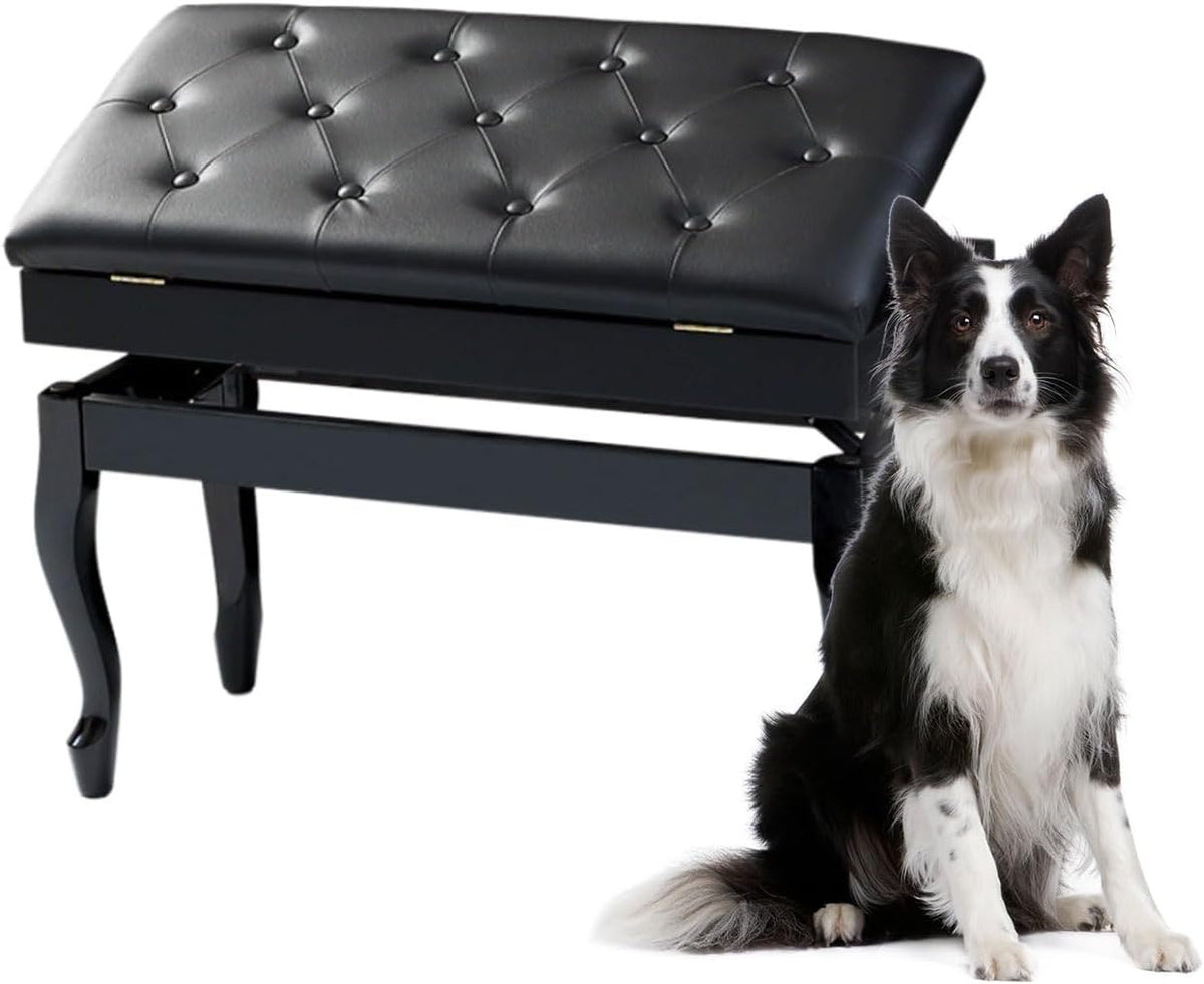 Piano Bench Piano Bench with Storage Piano Accessories Piano Bench Adjustable Height Vanity Stool Piano Bench Black Length 72cm*Width 34cm