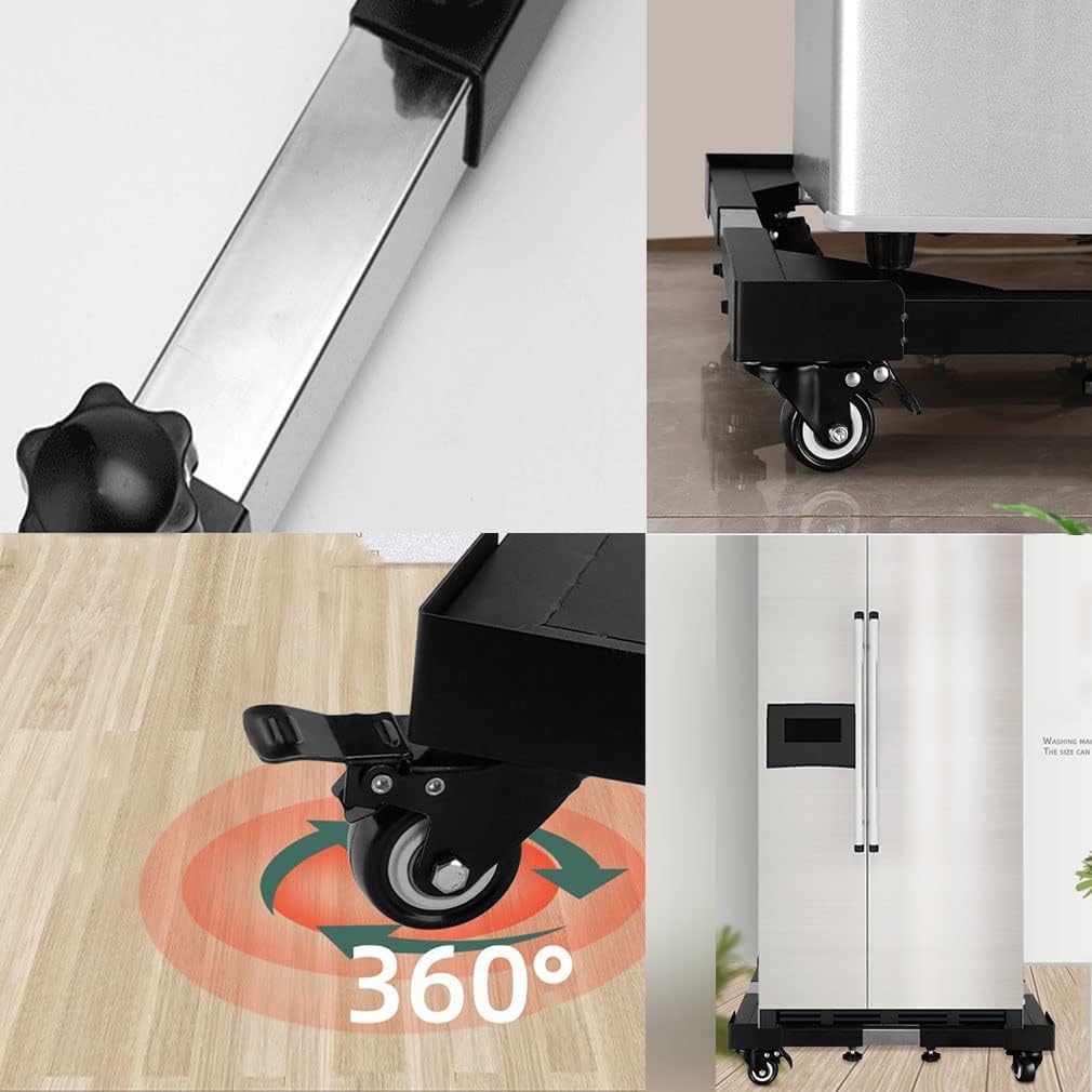 Adjustable Washing Machine Base Washing Machine Stand Base Universal Dolly Dryer/Adjustable 20'-28' Washing Machine Stand with 4 Swivel Wheels Movable Fridge Stand for dishwas