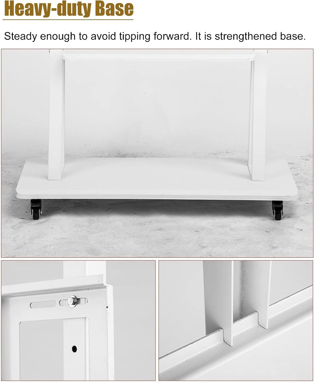 White Tall Floor TV Stand for 32 43 50 55 65 70 Inch TV, Universal Mobile TV Cart for Living Room Bedroom, Heavy Duty Rolling TV Stand on Locking Wheels Beautiful Scenery