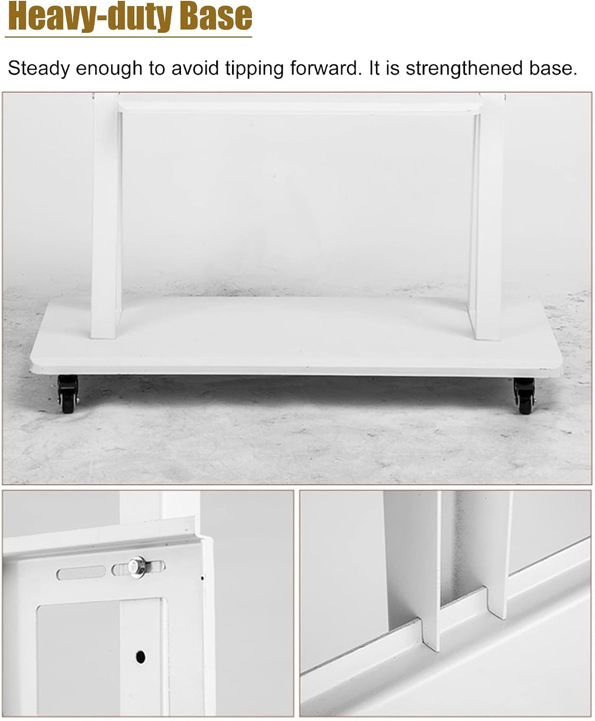 White Tall Floor TV Stand for 32 43 50 55 65 70 Inch TV, Universal Mobile TV Cart for Living Room Bedroom, Heavy Duty Rolling TV Stand on Locking Wheels Beautiful Scenery