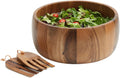 Woodard & Charles Acaica Wood 12' x 5' Serving Bowl Set with Serving Hands, 3 Piece Set ★★PACK OF 4★★