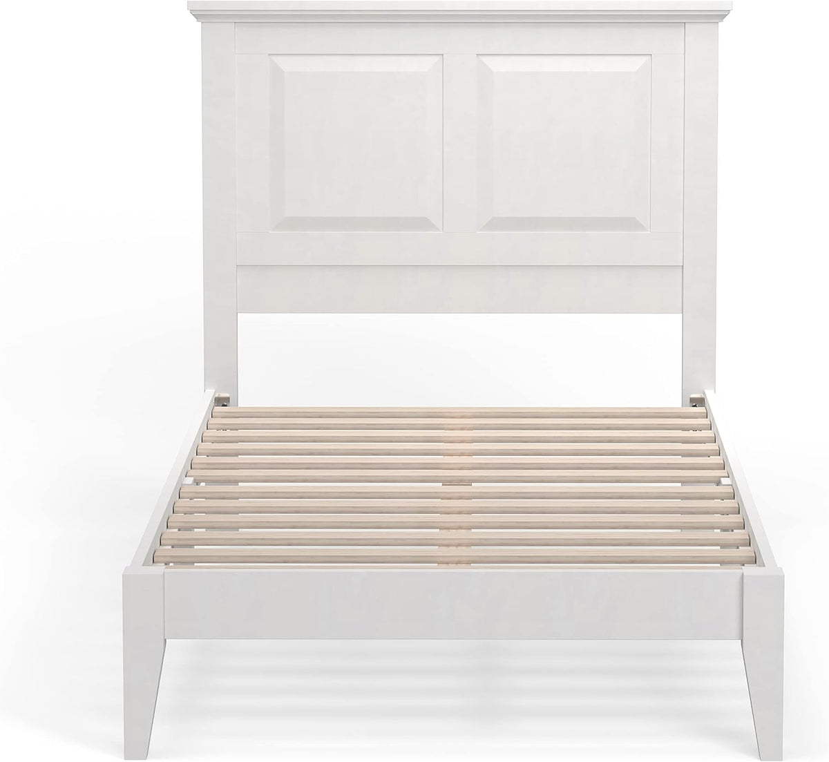 Glenwillow Home Cottage Style Solid Wood Platform Bed in Twin - Gloss White