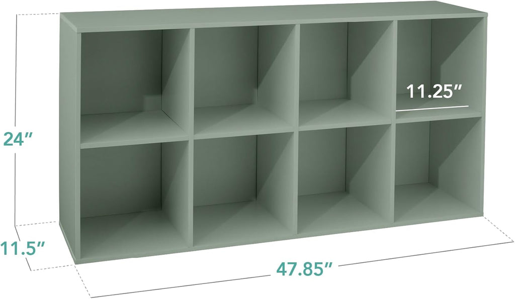 Best Choice Products Kids Bookcase 8-Cube Storage Organizer, 11in Shelf Opening, Bookshelf, Toy Storage, Customizable w/ 3 Removable Back Panels – Sage
