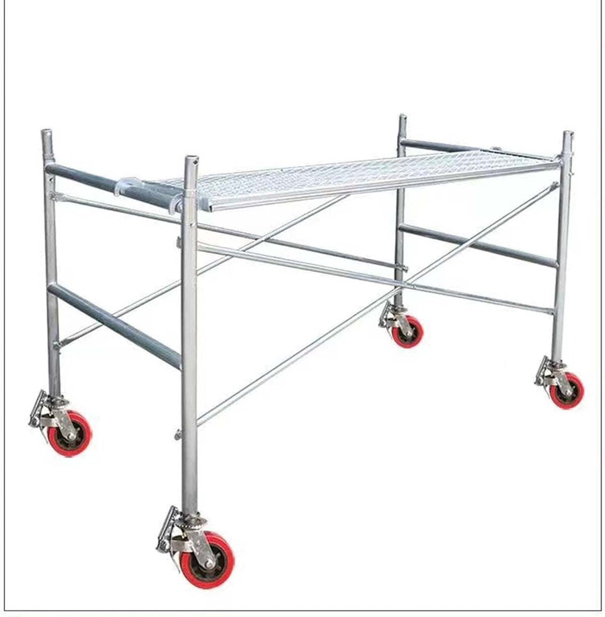 Adjustable 8Inch Swivel Casters with Universal Brake for Scaffolding Locking Mobile Base Set of 4 (White) HeavyDuty Easy Maneuverability Perfect for Industrial Use