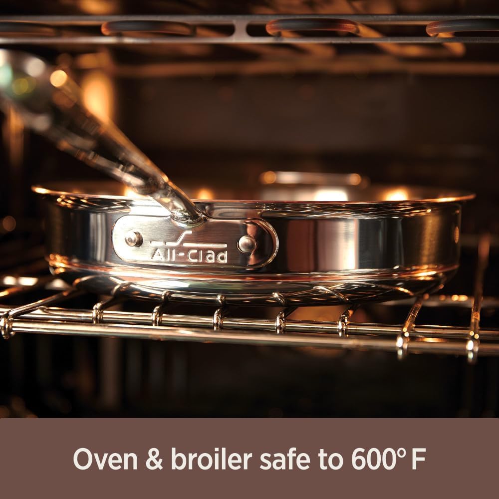 All-Clad Copper Core 5-Ply Stainless Steel Sauce Pan 3 Quart Induction Oven Broiler Safe 600F Pots and Pans, Cookware Silver
