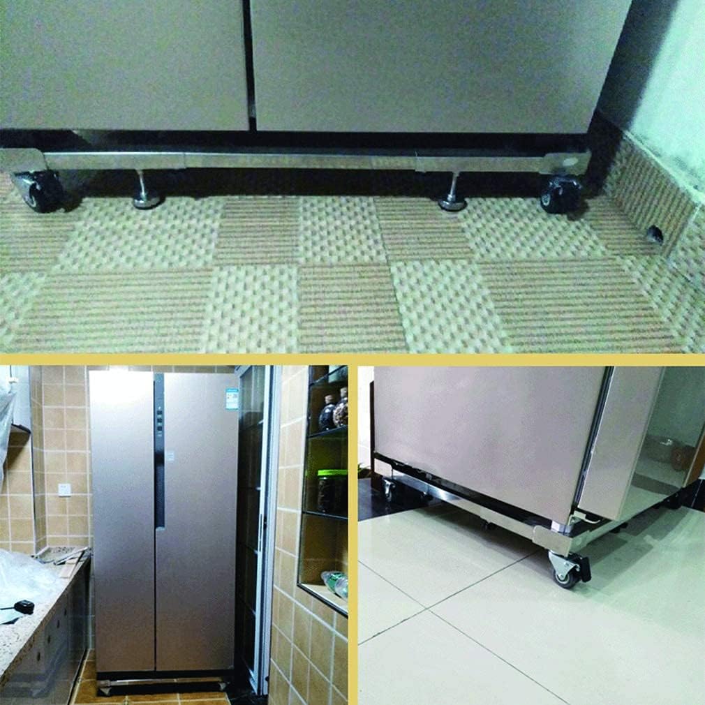 Adjustable Washing Machine Base Fridge zer Wheels Heavy Duty Universal Fridge zer Trolley Width 53-83cm Washing Machine Base Stand Movable Dryer and Base Bracket Doubl