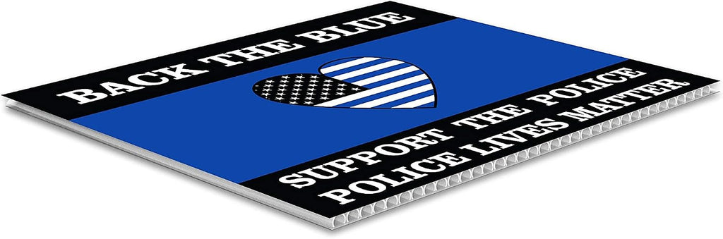 Support The Police Yard Sign | Support The Blue Yard Sign | Back The Blue Yard Sign | Police Lives Matter Yard Sign | 24' x 18' Corrugated Plastic Yard Signs with H Stakes | Double Sided (20)