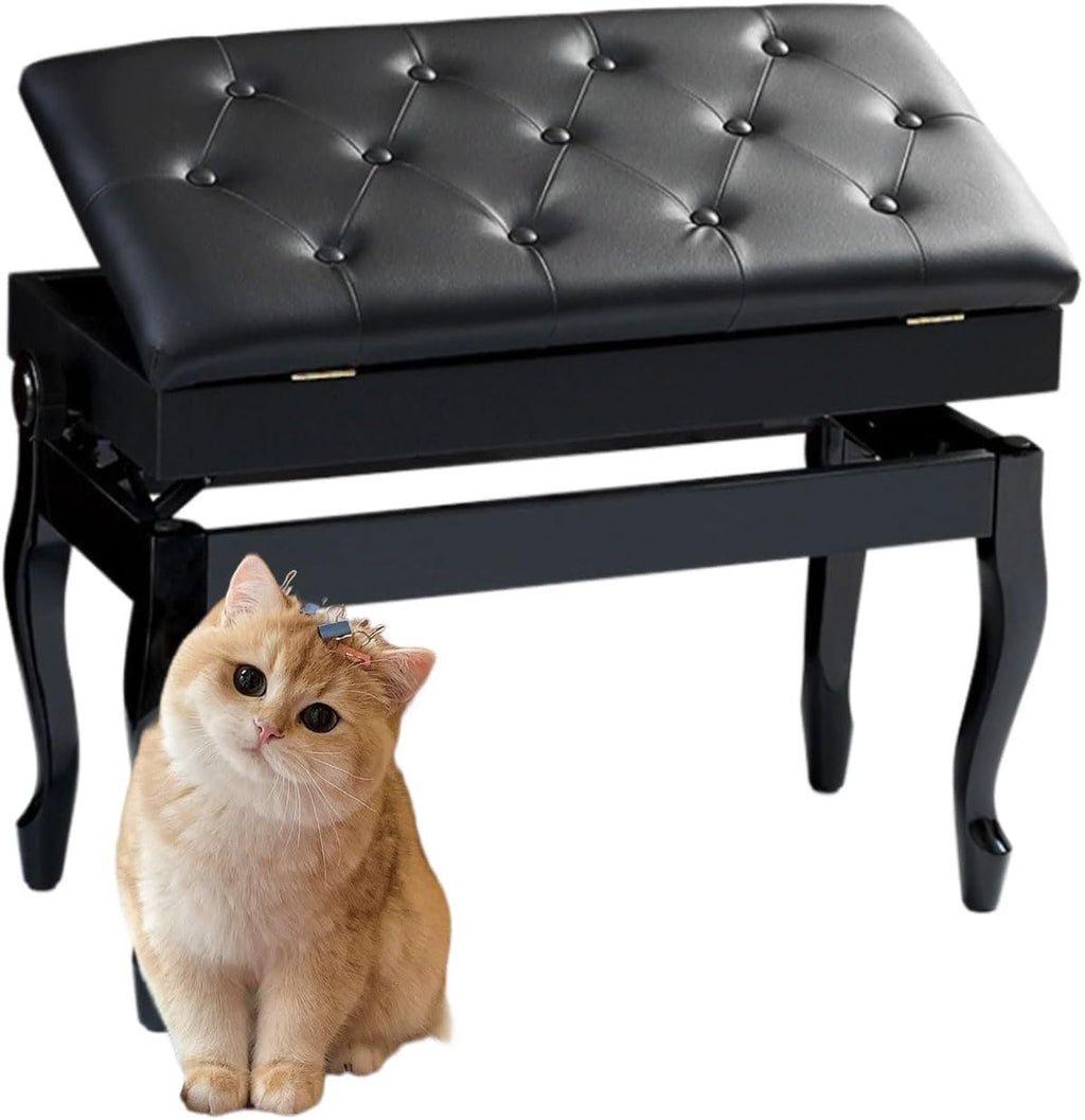 Piano Bench Piano Bench with Storage Piano Accessories Piano Bench Adjustable Height Vanity Stool Piano Bench Black Length 72cm*Width 34cm