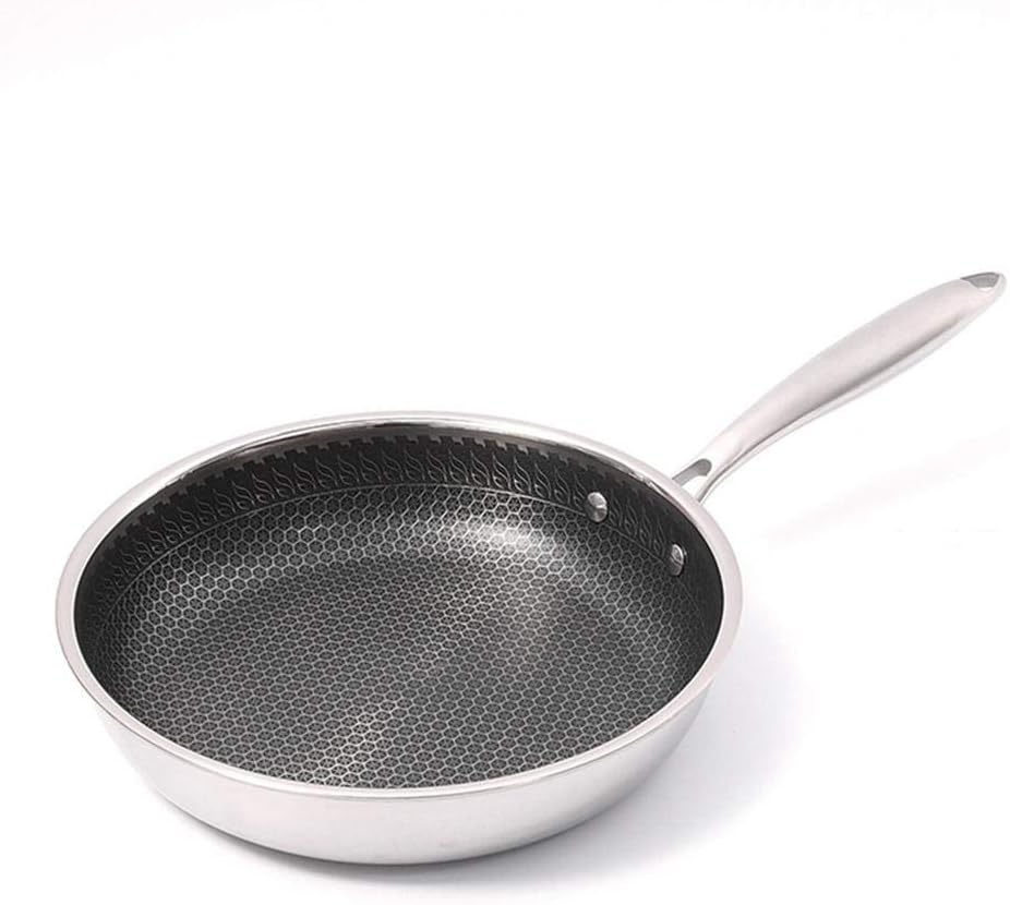 304 Stainless Steel Frying Pan 3-layer Non-stick Egg Steak Frying Pan Universal Induction Cooker Kitchen Tools(