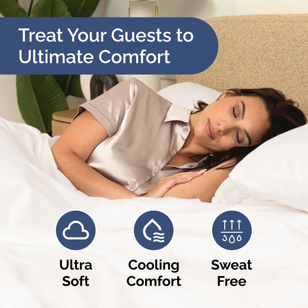 Bulk Case Pack of 16 Sheet Sets - (16) Complete Twin XL Size Sheet Sets w/ Deep Pockets - Wholesale Bulk Bedding for Hotels, Spas & Airbnbs - Breathable, Soft & Wrinkle Free - (Twin XL, Antique White)