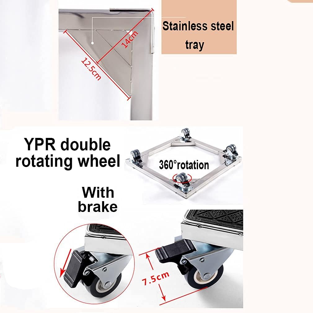 Heavy Duty Dryer Machine Appliance Rollers Base 4 Wheels Pedestal Washing Machine Stand Dryer & Fridge Furniture Carrier Universal Trolley for Refrigerator, Wine Cooler ()