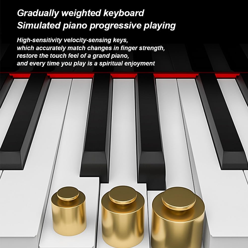 GAGALU (Piano Bench Not Included!) 88-Key Electric Piano, Multi-Function Vanity Drawer Piano, Desk Electric Piano