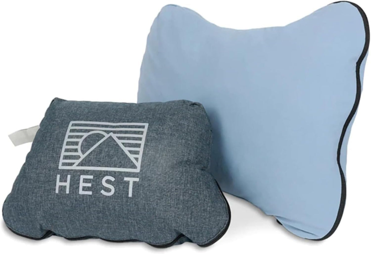 HEST Camp Pillow (Large) - Temperature Resilient Memory Foam - Essential for Camping, Backpacking, and Outdoor Adventures - Compact Packable Travel Pillow - 20' L x 26' W