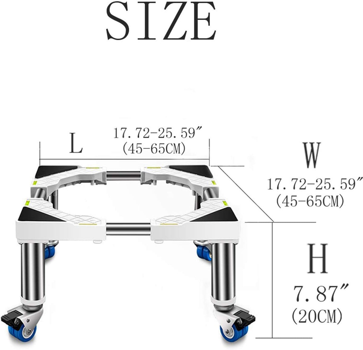 Adjustable Washing Machine Base Heightening Washing Machine Stand Universal Portable Dryer Shelf Refrigerators Base Roller 4/8/12 Feet Holder Floor Trays for Furniture Cabinet