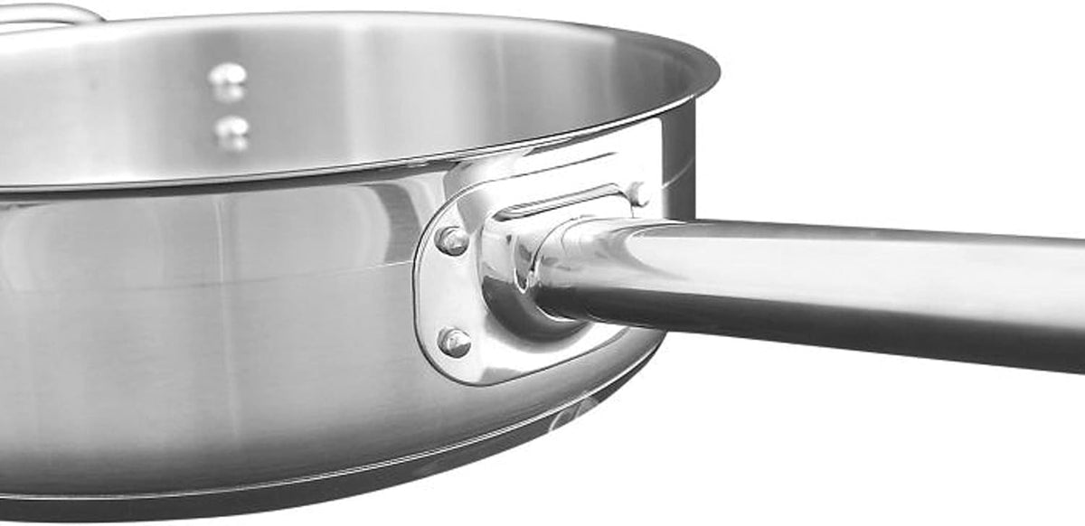 TrueCraftware- 7 Qt. Stainless Steel Sauté Pan with Lid and Welded Hollow Handle - Chef Cooking Pan Egg Pan Fry Omelet Sauté Pans Cookware NSF Certified