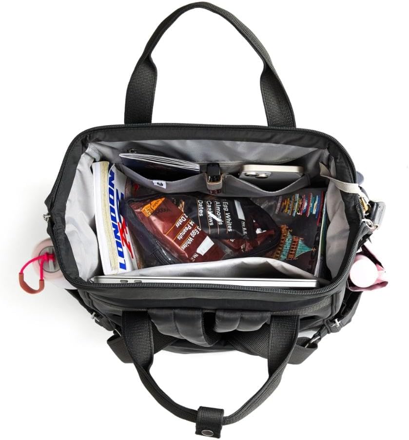 Baggallini Securtex Anti-Theft Windsor Backpack for Travel, Work & College, RFID & Locking Zipper, Up to 16' Laptop
