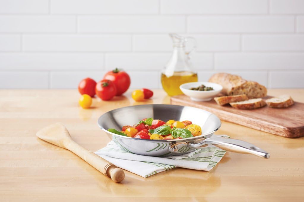 Heritage Steel 8.5 Inch Fry Pan | Made In USA | Titanium Series | 316Ti Skillet with Stay Cool Handle | Fully Clad Stainless Steel Pan with 5-Ply Construction | Induction Ready & Non Toxic