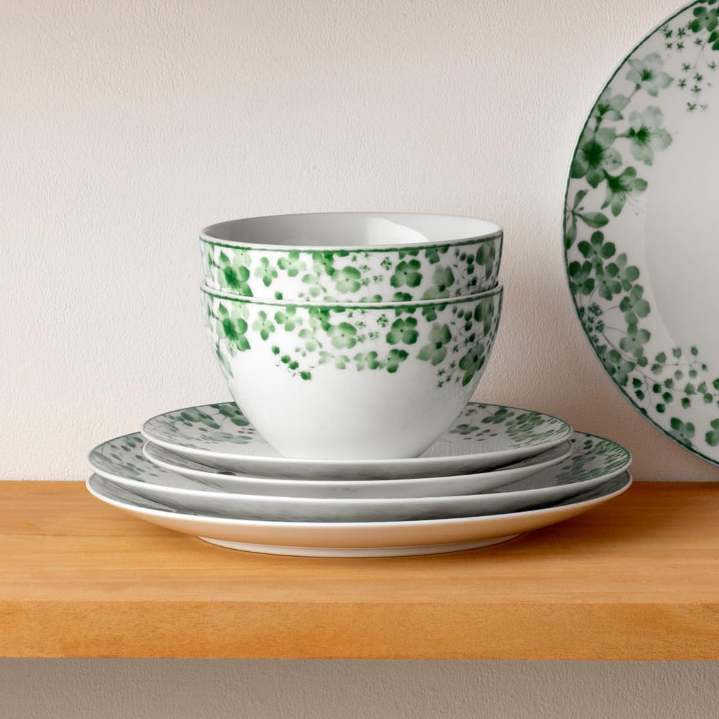 Noritake Bloomington Road Green12-Piece Dinnerware Set, Service for 4