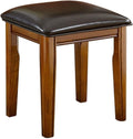 Vanity Benches，Leather Footstools, Piano Stool, Living Room and Bedroom Desk Stools (Color : Black)