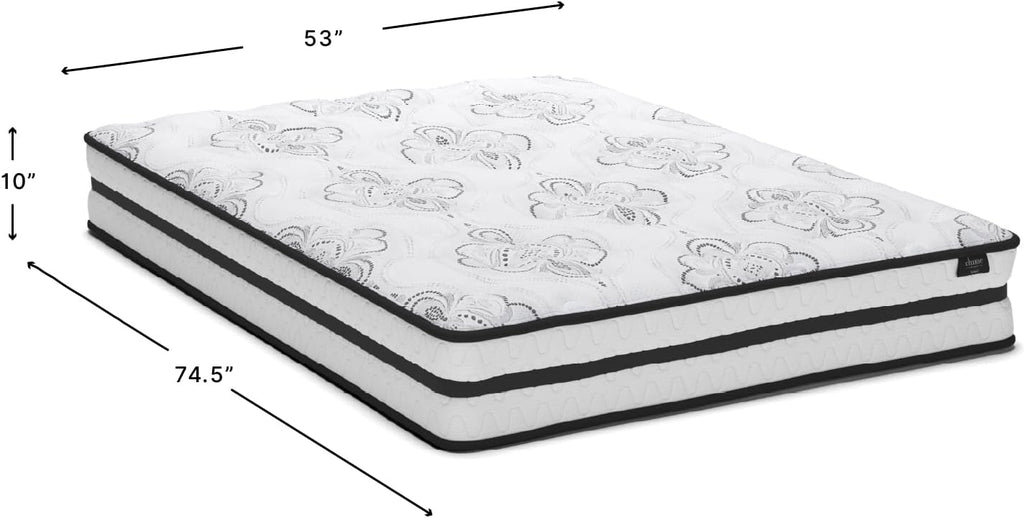 Signature Design by Ashley Full Size Chime 10 Inch Medium Firm Hybrid Mattress with Cooling Gel Memory Foam for Pressure Relief, Fiberglass-Free, Mattress In A Box